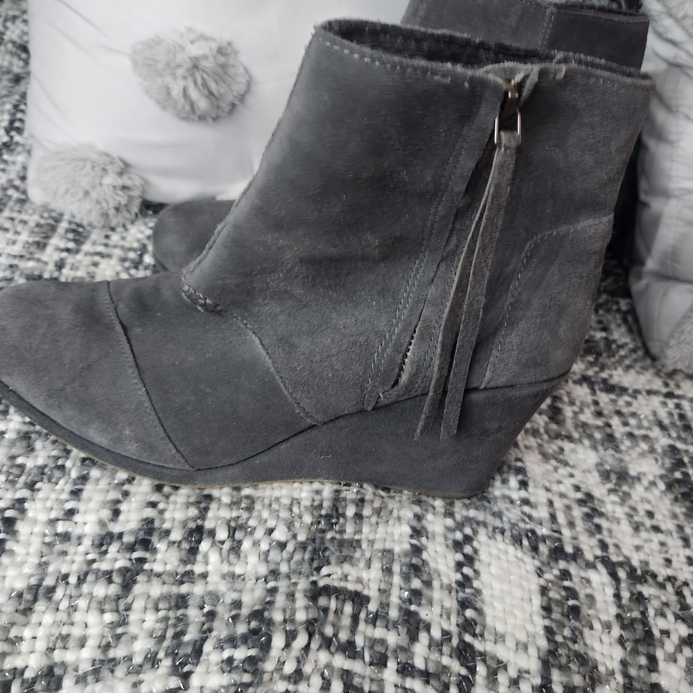Toms Charcoal Ankle Booties
